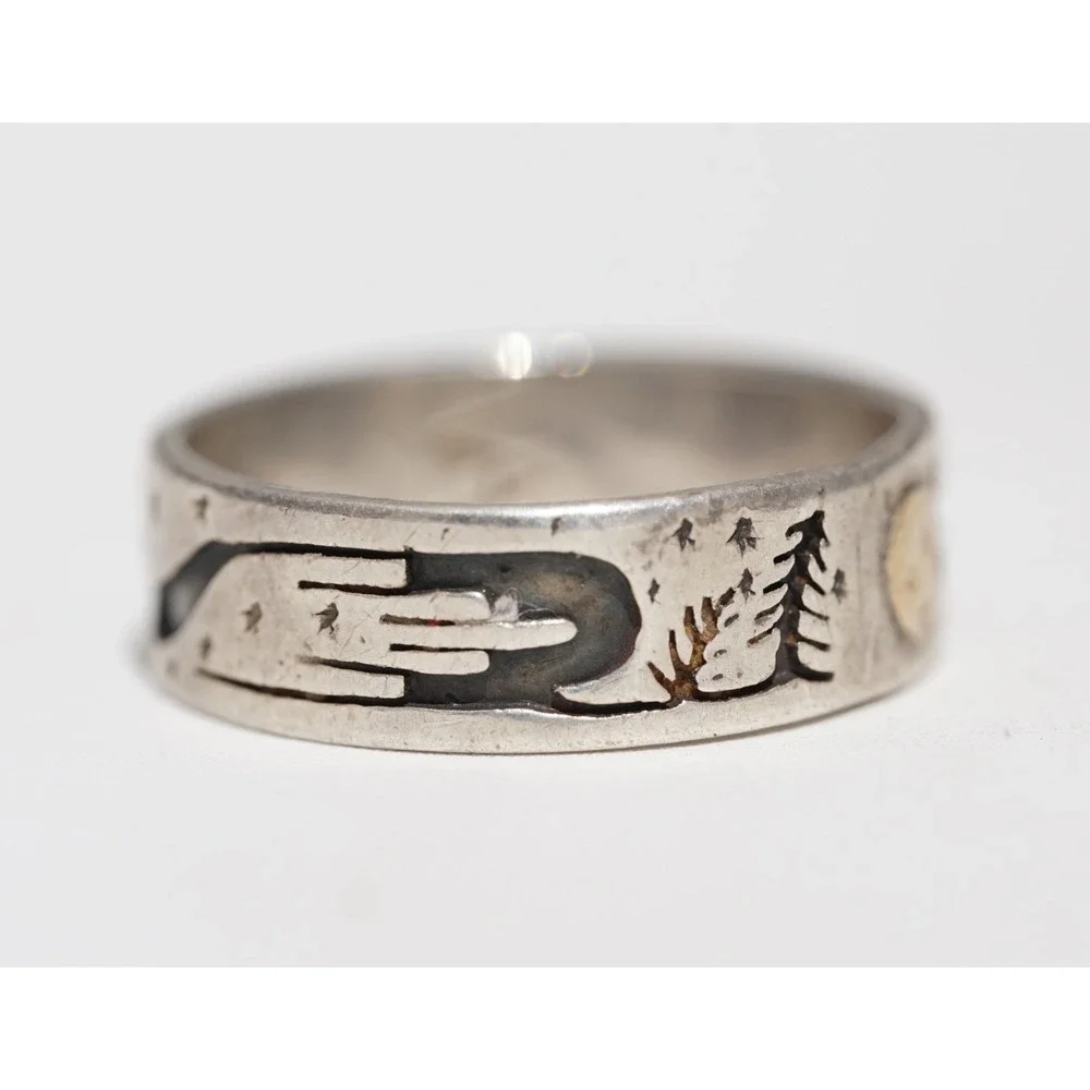Vidal Aragon Santo Domingo 14k Gold Sterling Silver Storyteller Ring Size 11.5